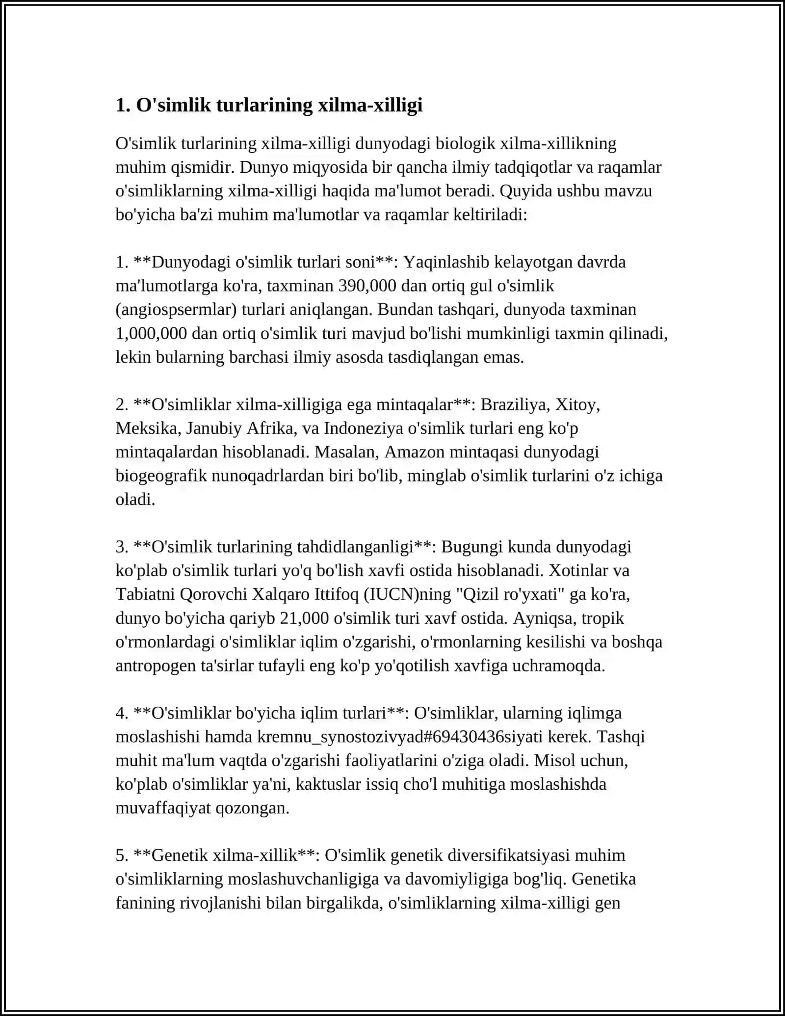 O'SIMLIK TURKUMLARI VA ULARNING TABIIY JOYLASHISHLARI 3