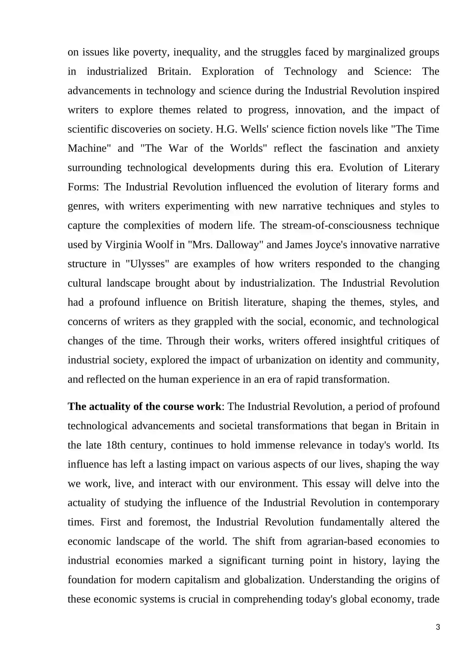 THE INFLUENCE OF THE INDUSTRIAL REVOLUTION ON BRITISH LITERATURE 3