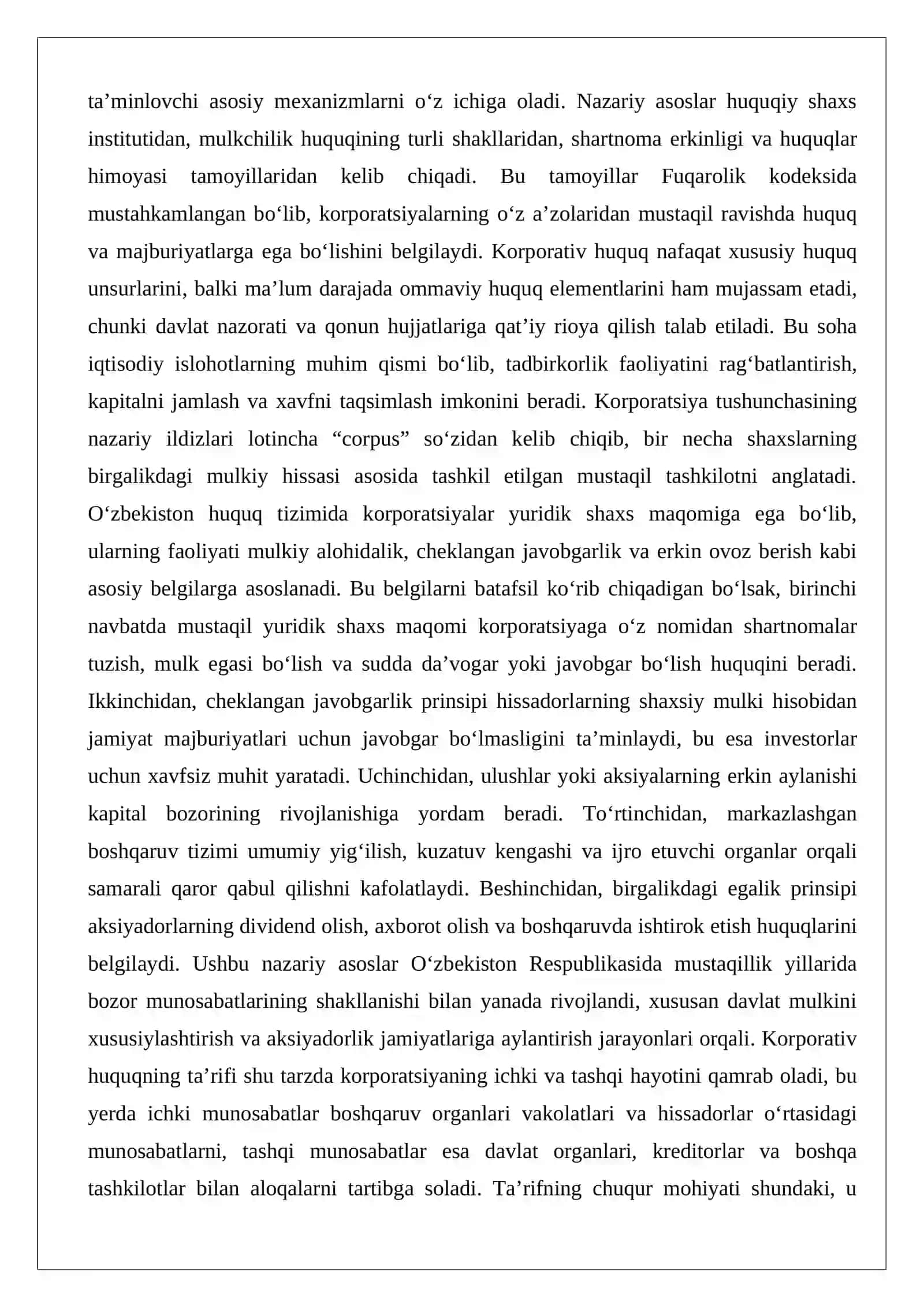 Korporativ huquq tushunchasi va uning belgilari 3