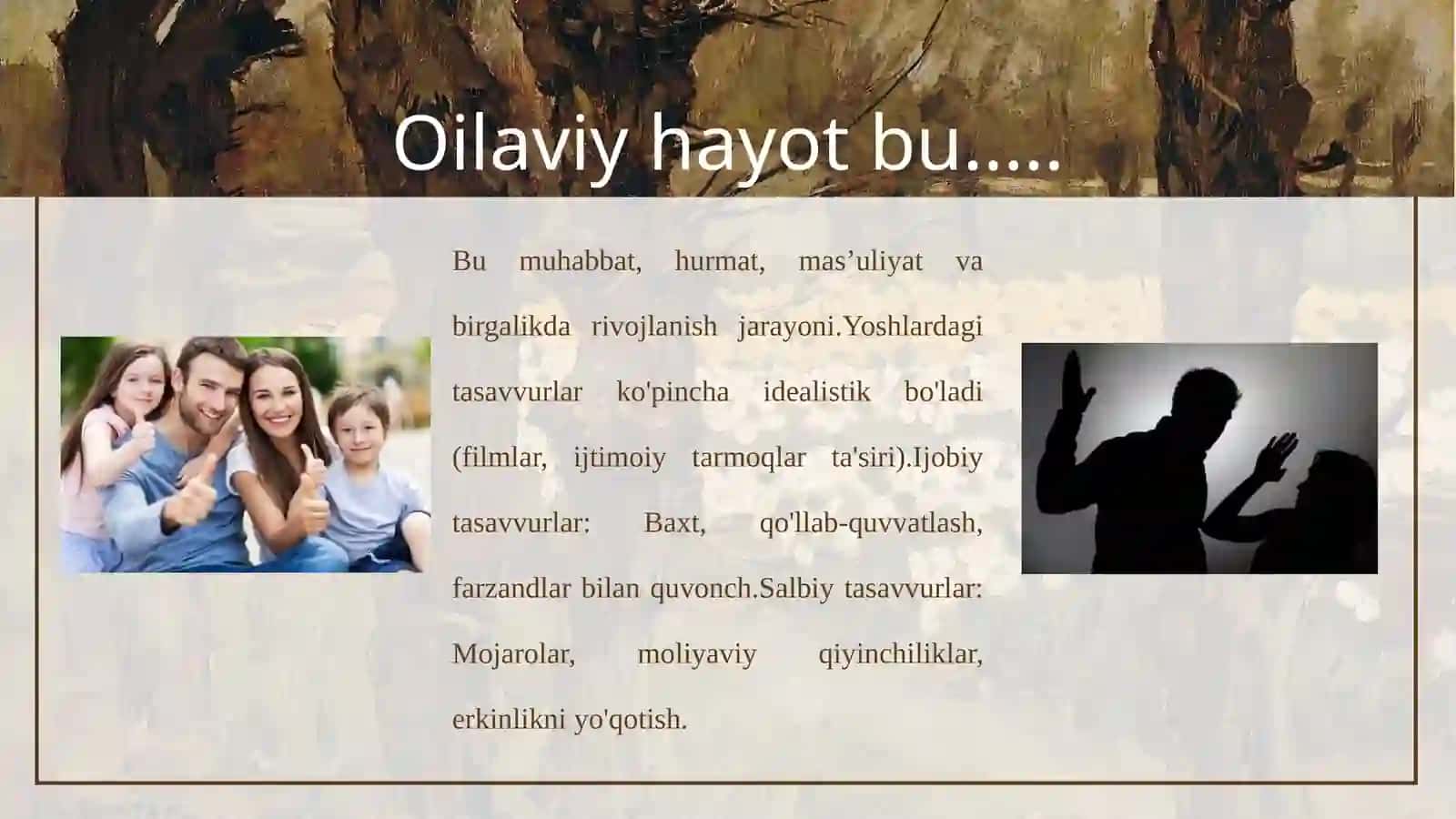 Yoshlarni oilaviy hayotga tayyorlash 3
