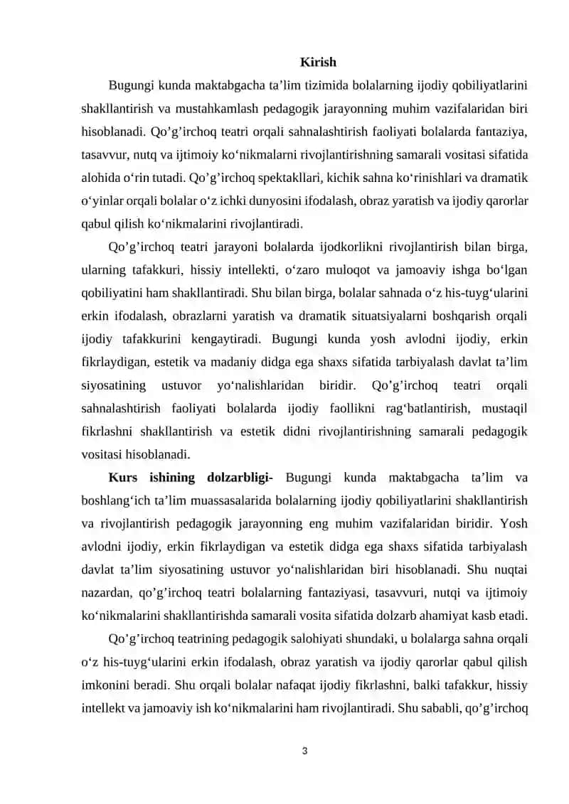 Qo’g’irchoq teatri orqali sahna ijodkorligini rivojlantirish 3