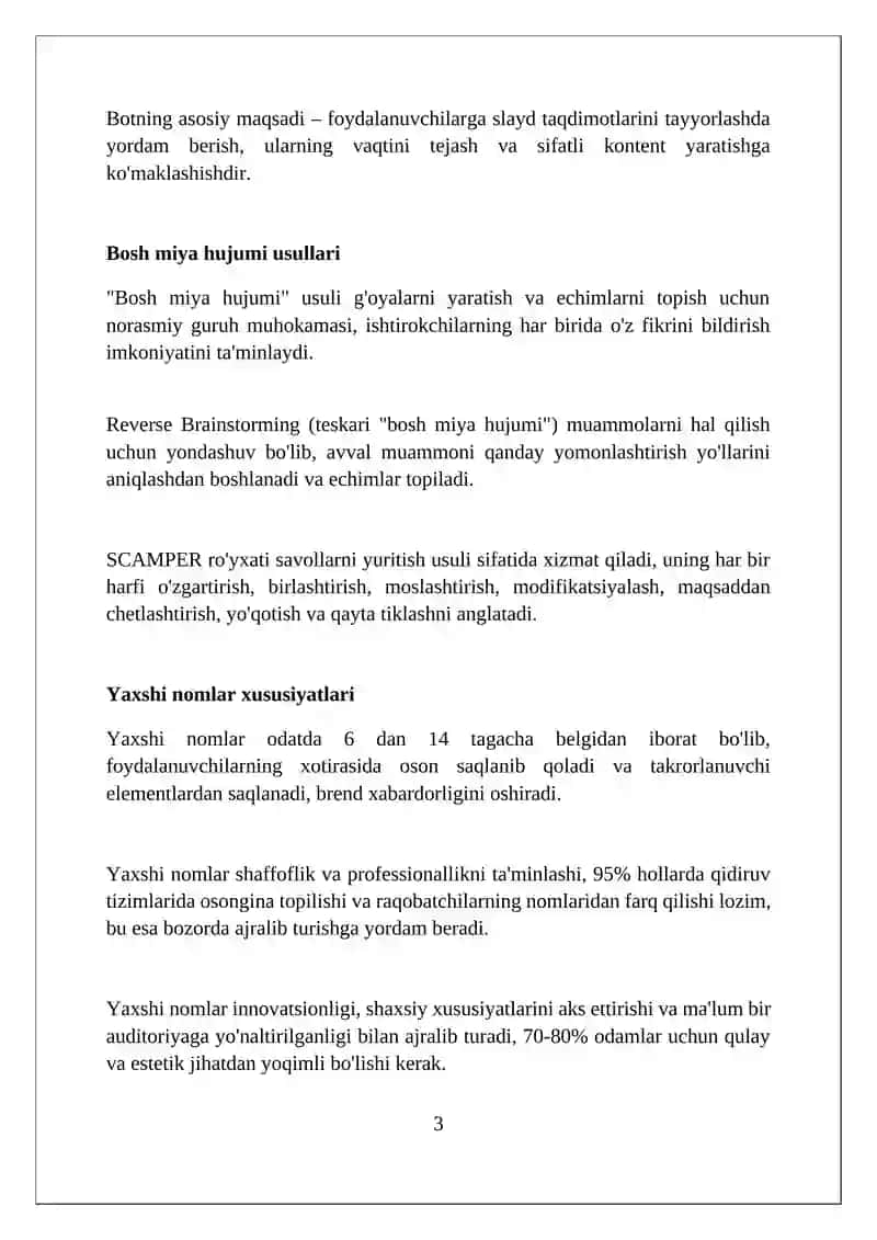 Slayd taqdimot tayyorlovchi bot uchun usernamelar 3