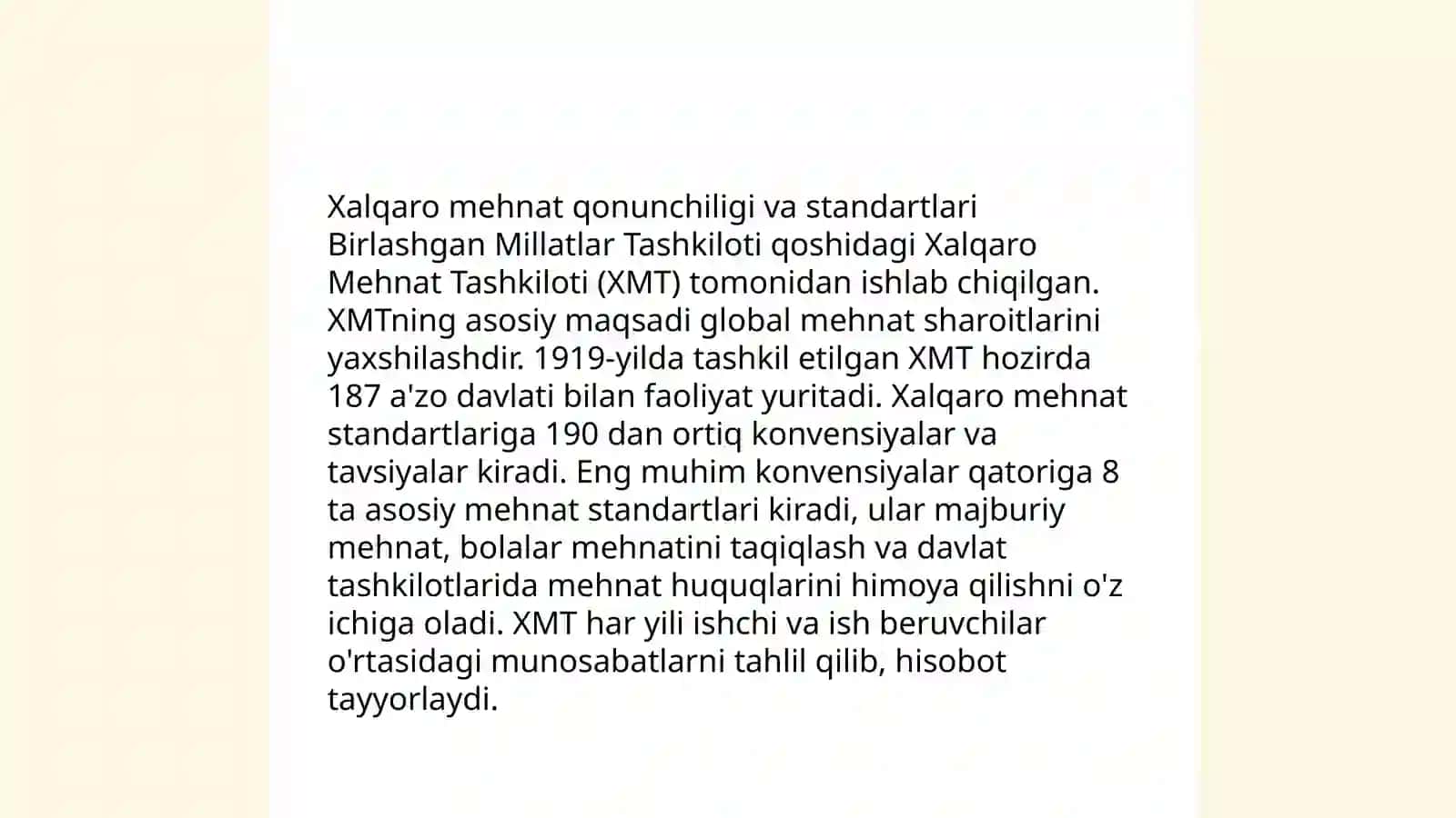 Xalqaro mehnat qonunchiligi va standartlari 3