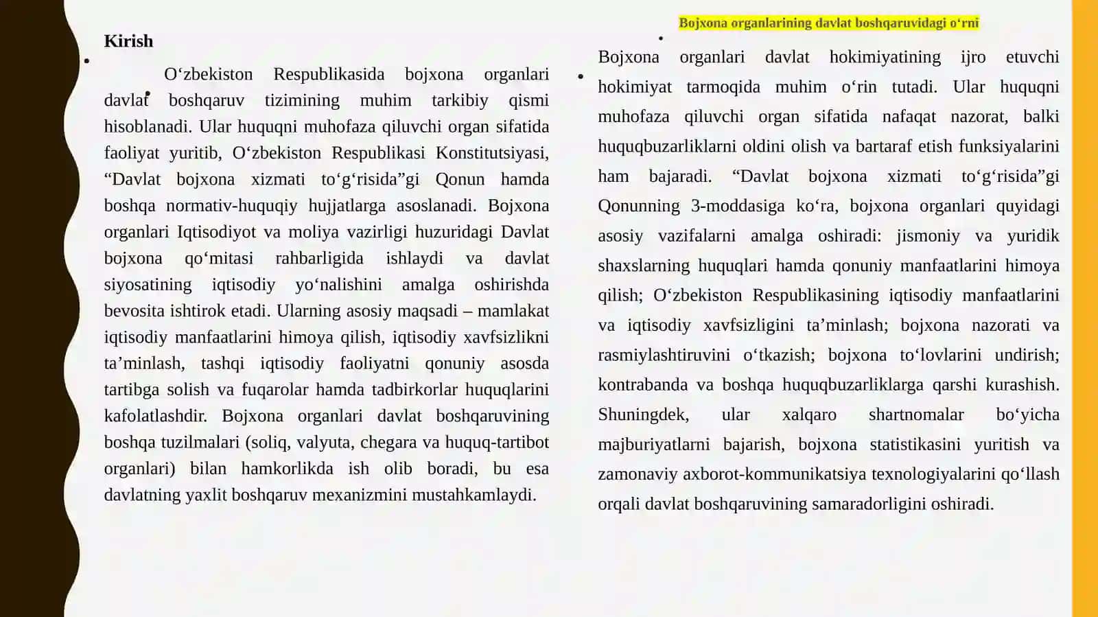 Bojxona organlarining asosiy vazifalari va funktsiyalari 3