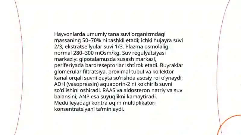 Hayvonlarda suv almashinuvining buzilishi va oqibatlari 3