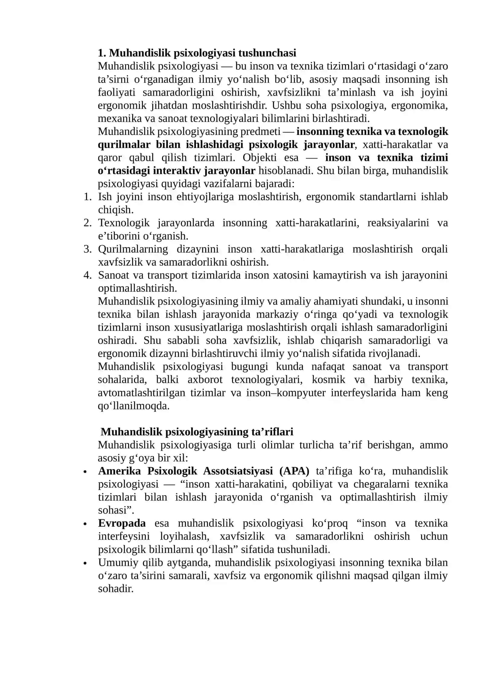 Muhandislik psixologiyasining rivojlanish tarixi 3