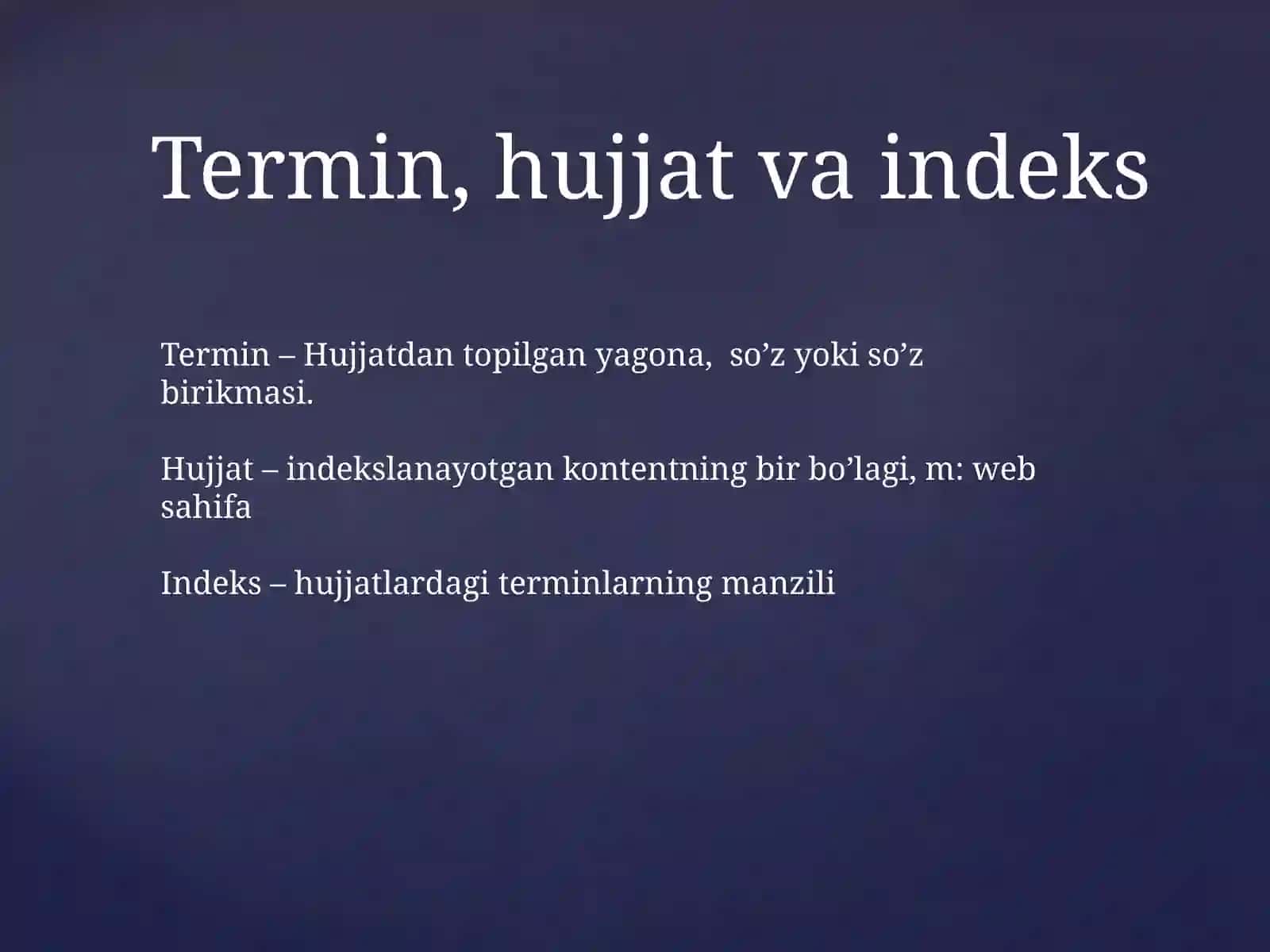 Teskari indekslash 3