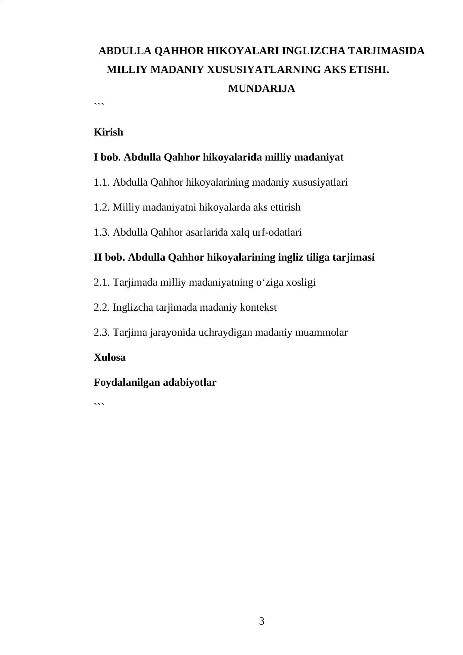 Abdulla Qahhor hikoyalari inglizcha tarjimasi 3