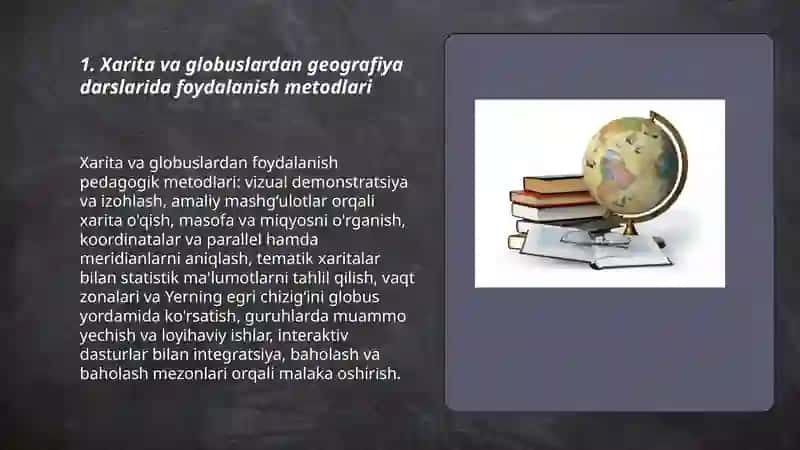 Xarita va globuslardan geografiya darslarida foydalanish metodlari 3