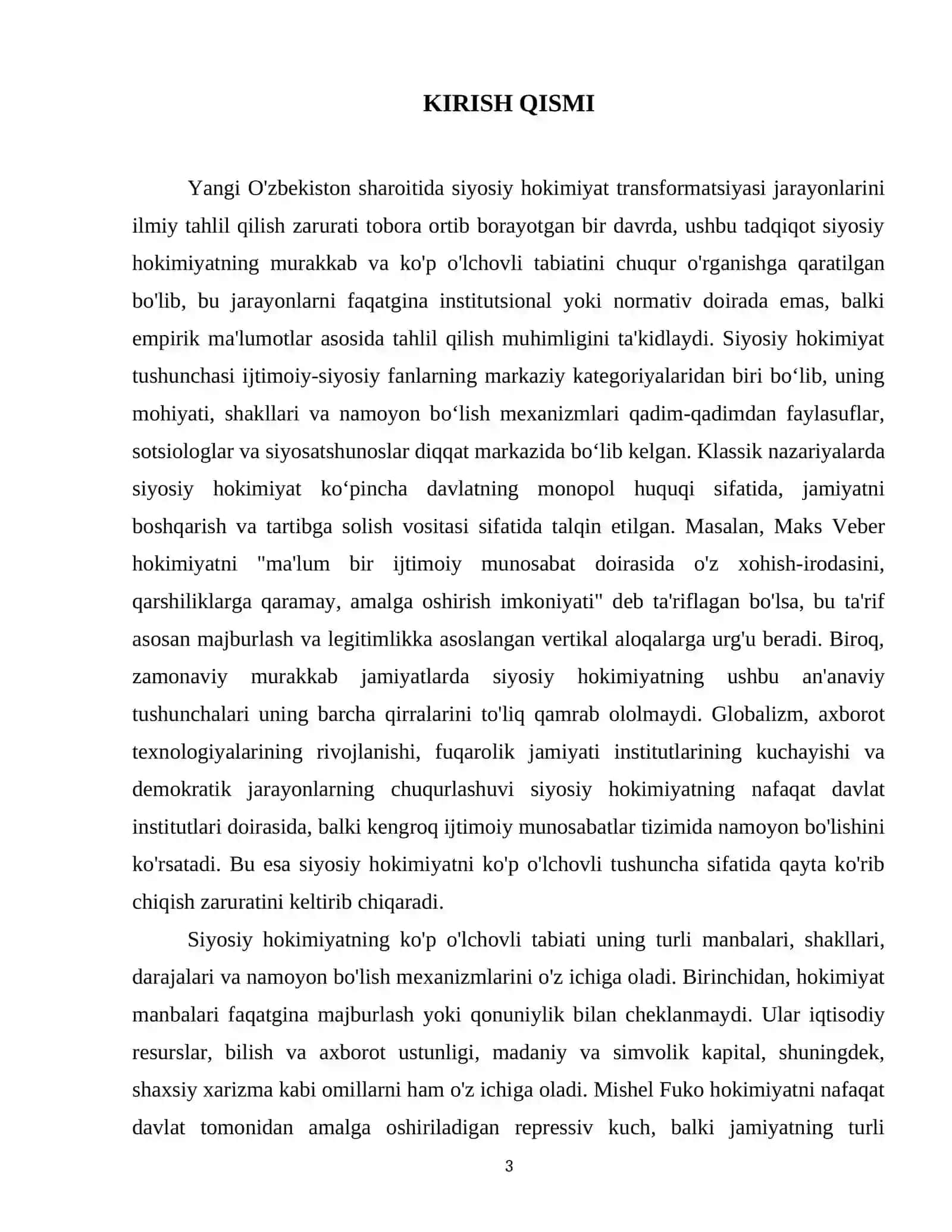 Siyosiy hokimiyatning ko'p o'lchovli tushunchalari:empirik tadqiqot natijalari asosida tahlil 3