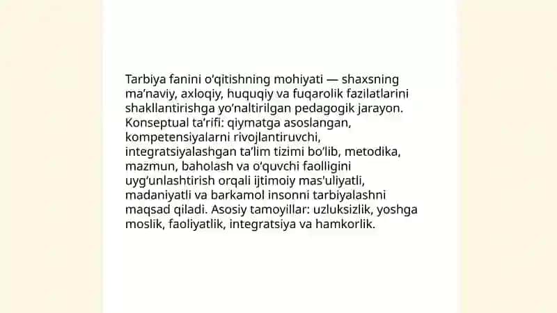 Tarbiya fanini oʻqitishning konseptual asoslari 3