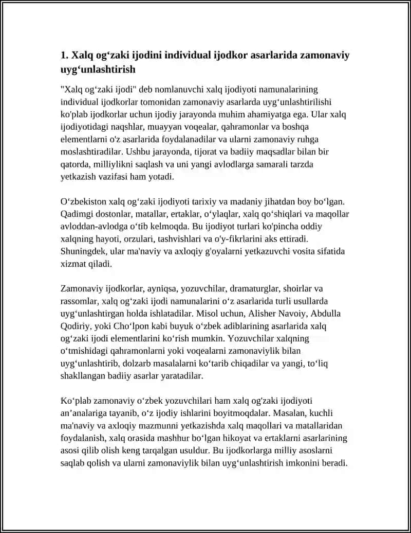 INDIVIDUAL IJODKORNING XALQ OGʻZAKI IJODIDAN FOYDALANISH MAHORATI 3