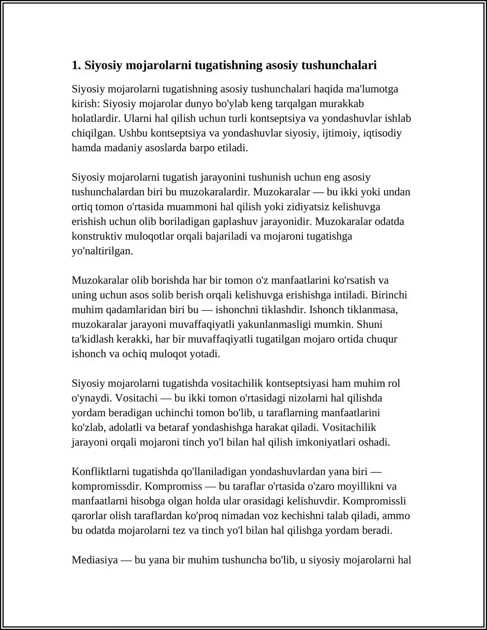 SIYOSIY MOJAROLARNI TUGATISH TUSHUNCHASI VA SHAKLLARI 3