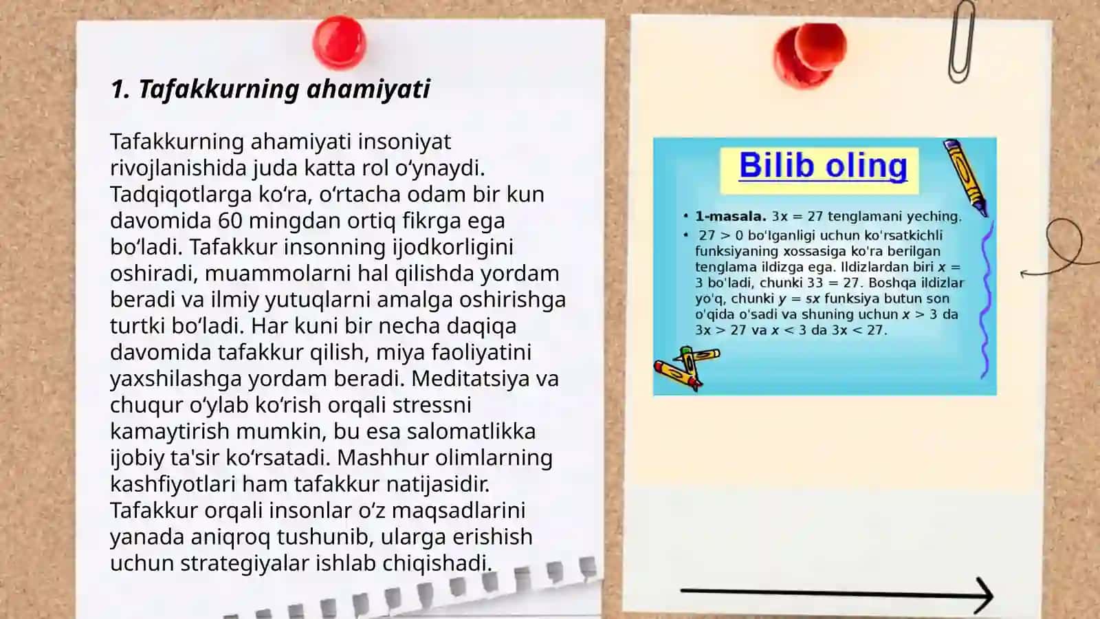 Tafakkur aqliy bilish jarayoni sifatida va mantiqiy masalalar yechish 3