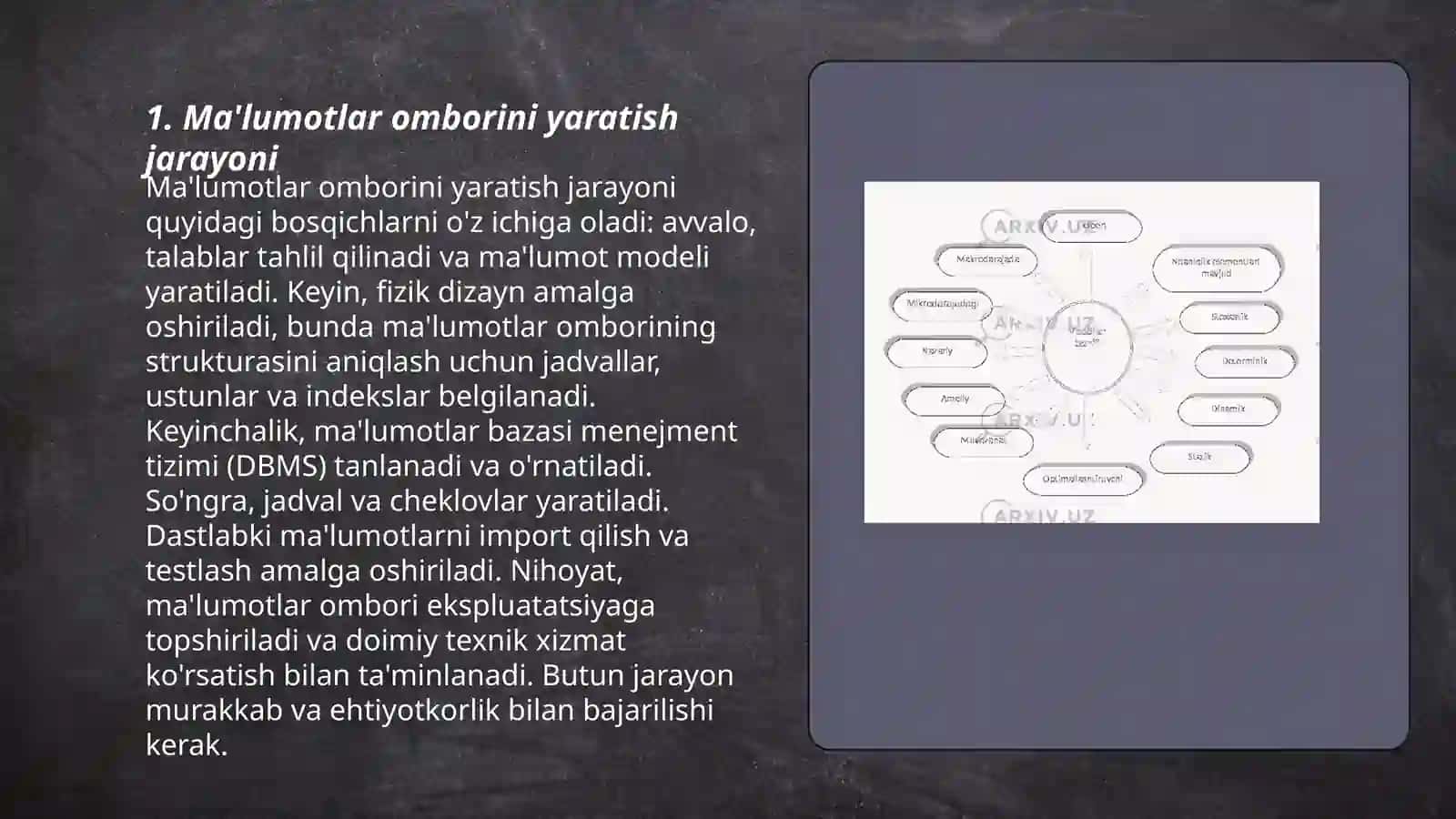 Ma'lumotlar omborini yaratish jarayoni 3