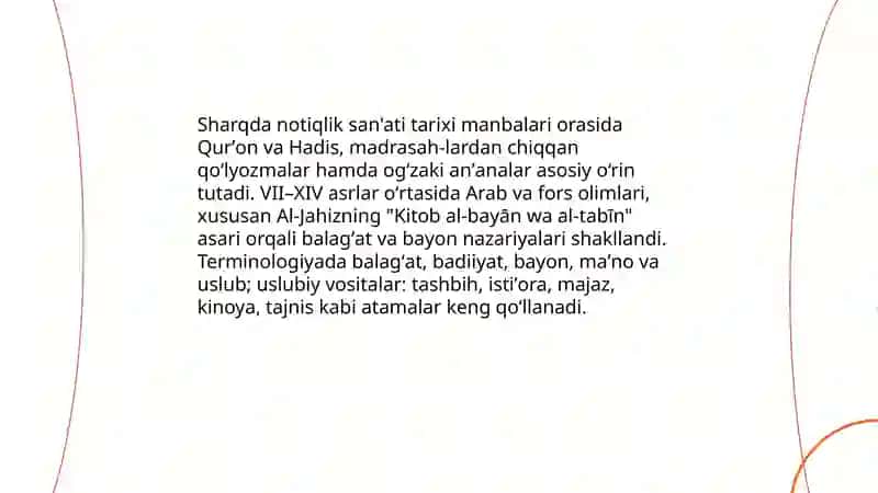 Sharqda notiqlik san'atining rivojlanishi 3
