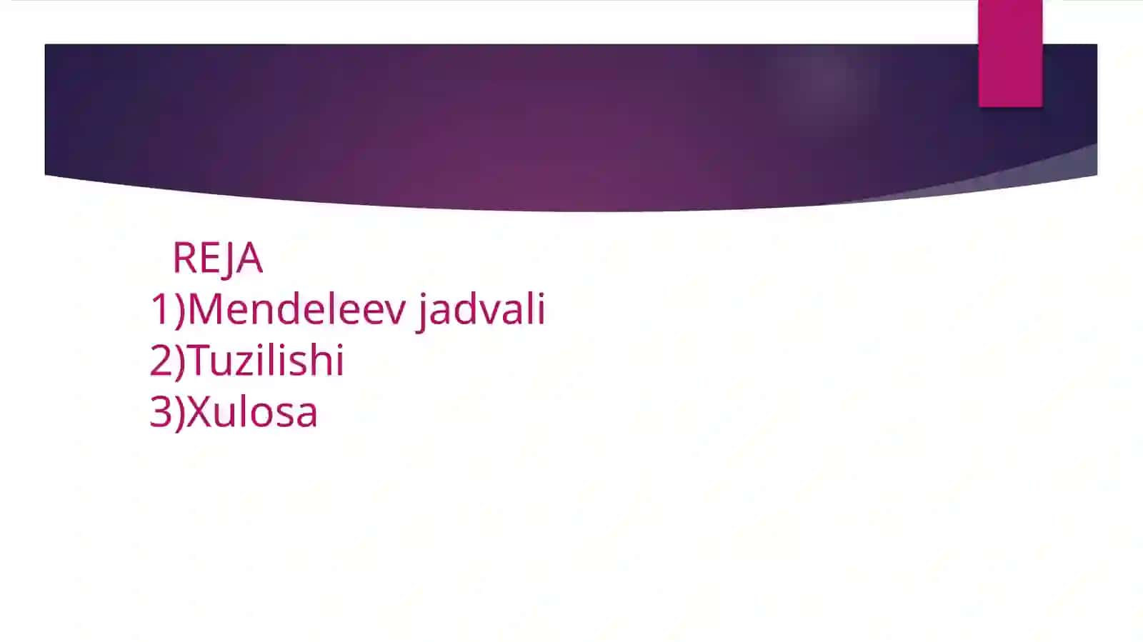 Kimyo:Mendeleev davriy jadvali haqida ma'lumot 3