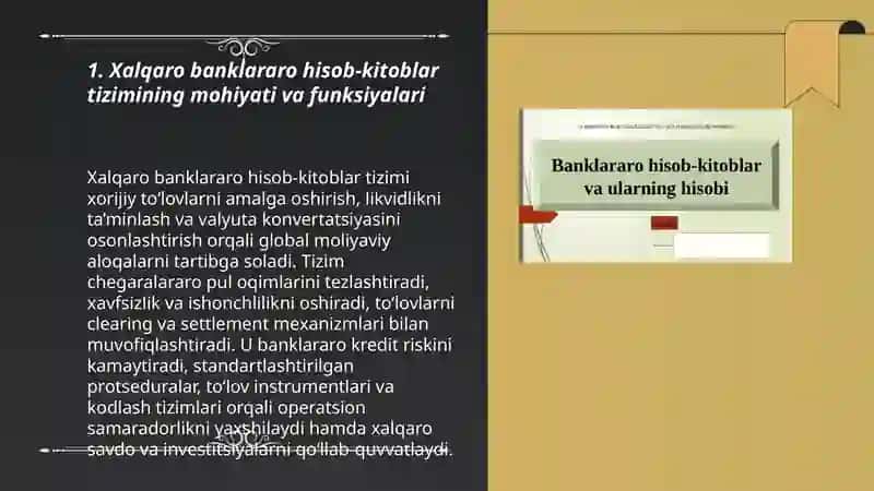 Xalqaro banklararo hisob-kitoblar tizimi 3