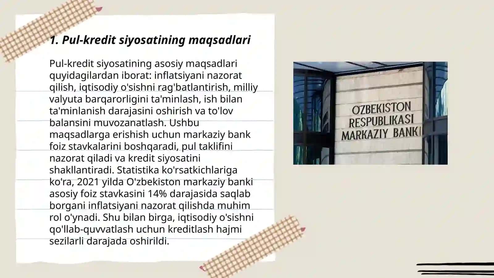 Pul-kredit siyosatining maqsadlari 3