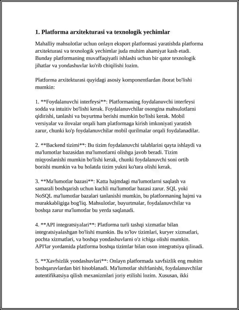 MAHALLIY MAHSULOTLAR UCHUN ONLAYN EKSPORT PLATFORMASI 3