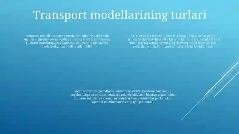 Transport Masalasi Matematik Modellar 3