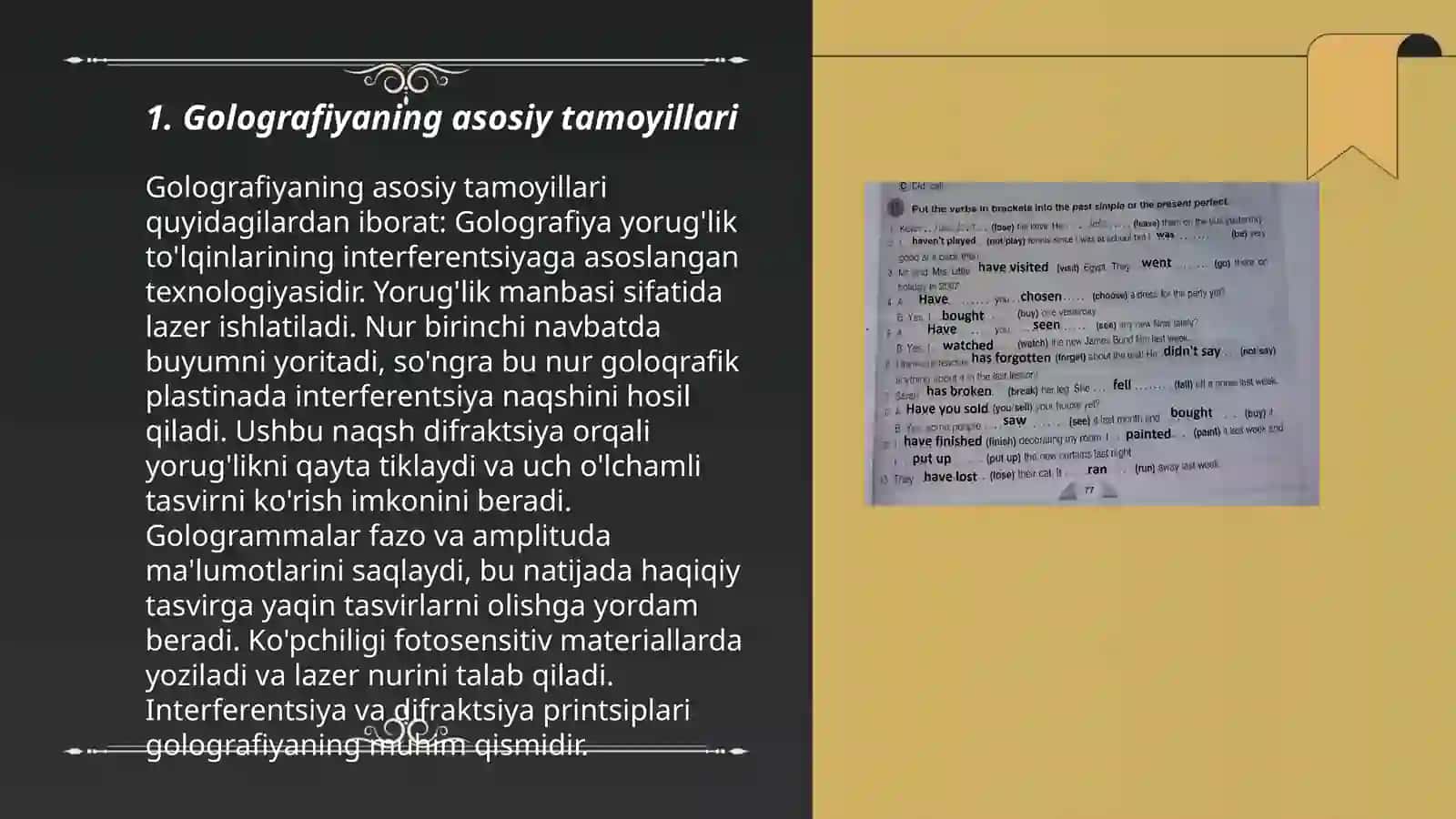 Golografiya prinsipi va uning qo‘llanilishi 3