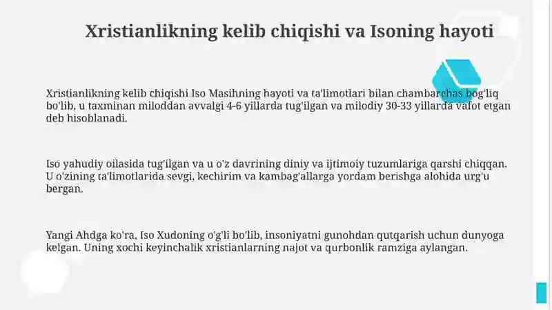 Xristianlik dini tarixi va asosiy g'oyalari 3