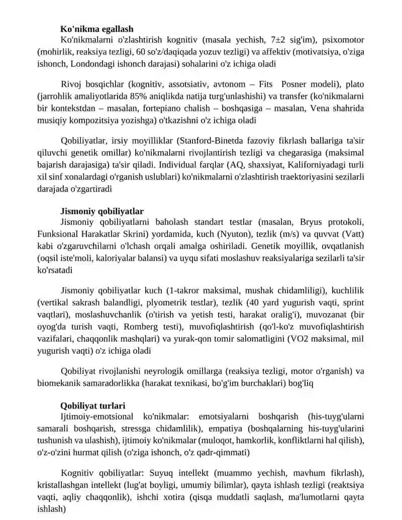 Qobiliyat va uning rivojlanishi 3