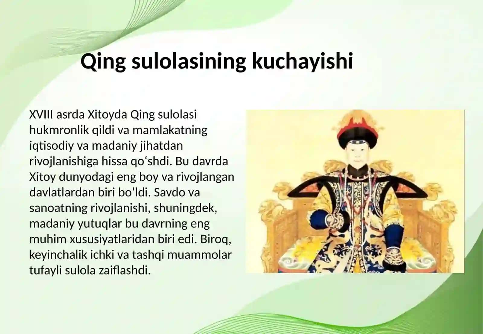 XVIII asrdan 1870-yillargacha boʻlgan davrda XITOY 3