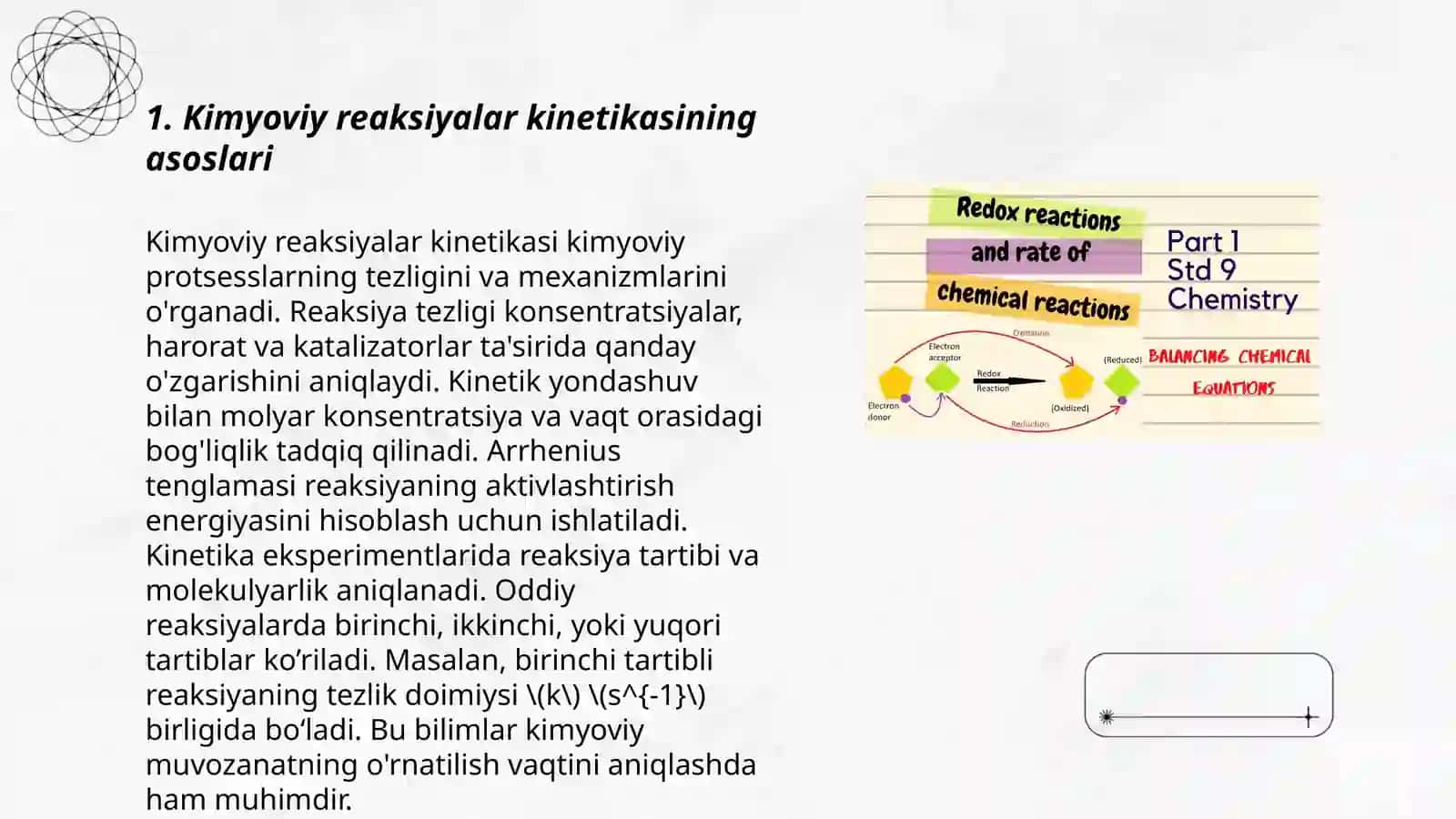 Kimyoviy reaksiyalarning kinetik parametrlarini va faollanish ener-giyasini aniqlash usullari 3
