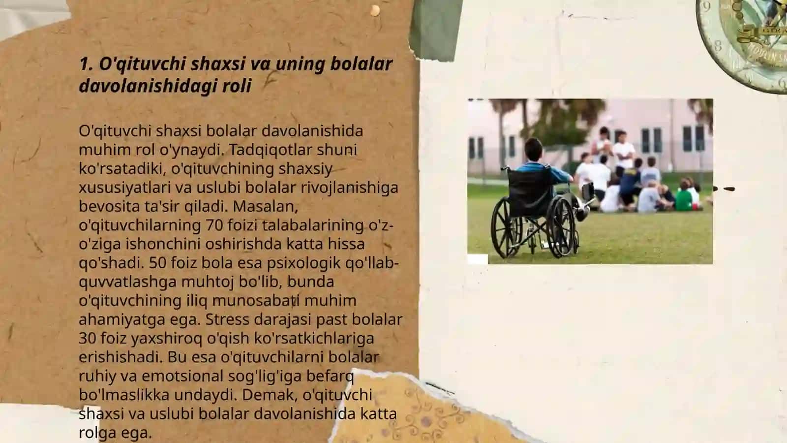 Uzoq muddatli davolanayotgan bolalarni pisxologik-pedagogik qo'llab-quvvatlashda o'qituvchi shaxsi 3