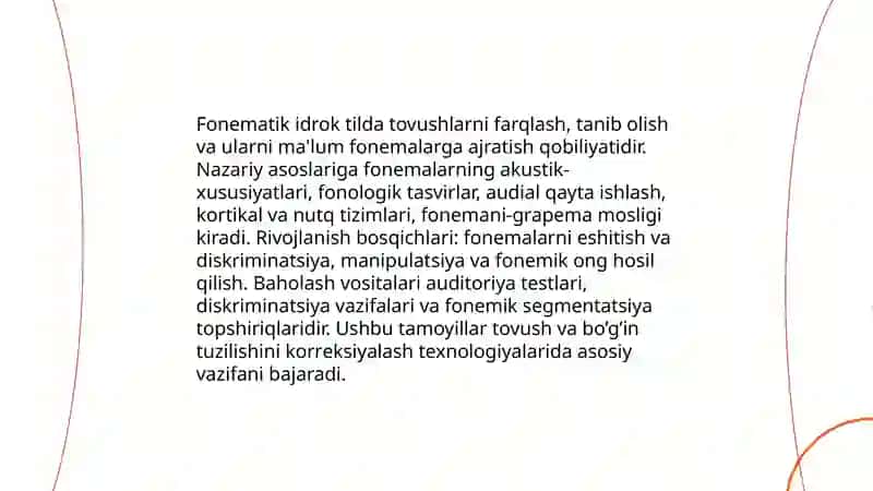 Fonematik idrok va so’zning tovush bo’g’in tuzilishini korreksiylash texnologiyalar 3