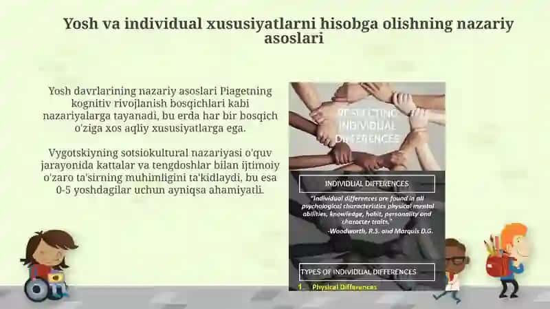Bolaning yosh va individual xususiyatlarini hisobga olishtan moya 3