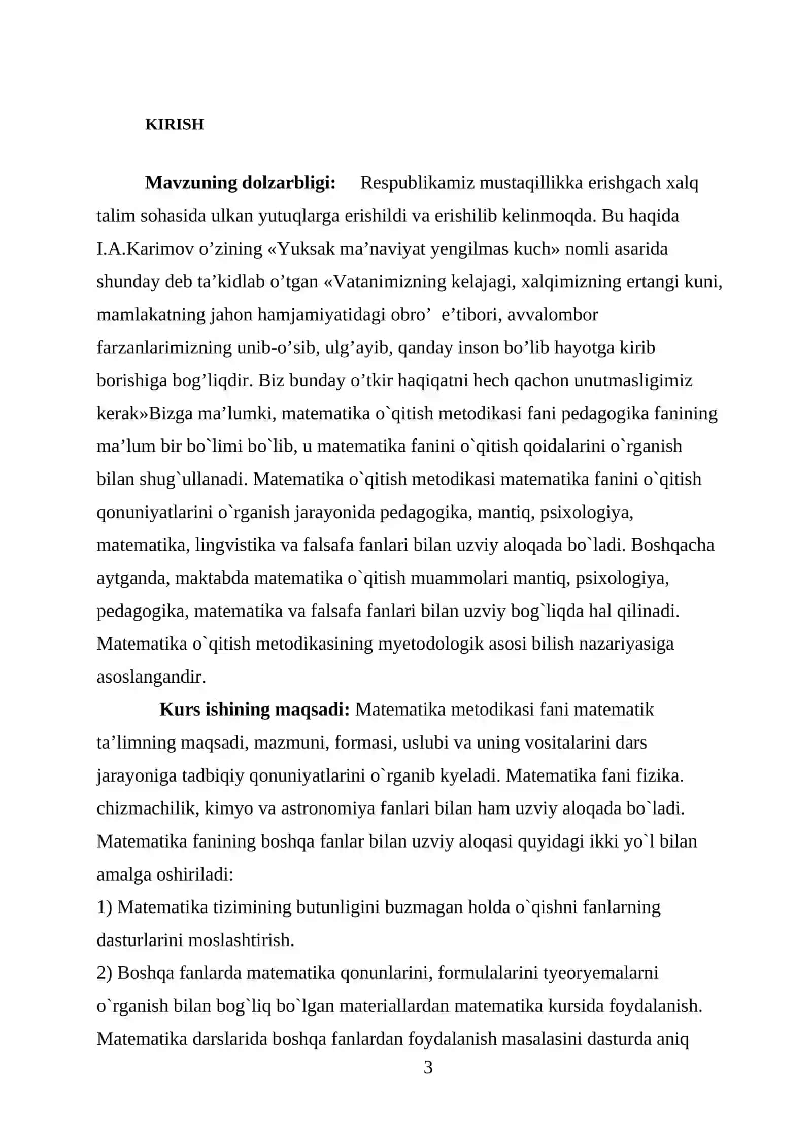 BOSHLANG’ICH SINFLARDA MATEMATIKA O’QITISH JARAYONIDA EKOLOGIK TARBIYA BERISH METODIKASI 3