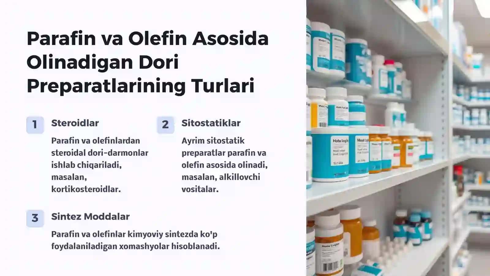Dori Preparatlari Parafin va Olefin Asosida 3