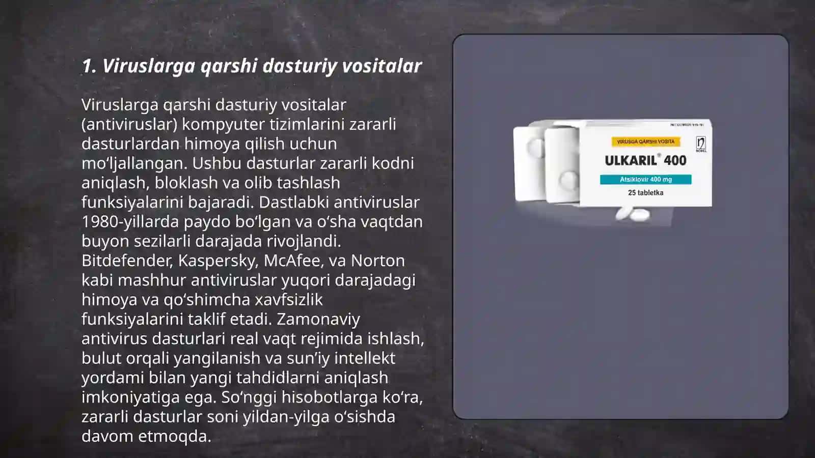 Viruslarga Qarshi vositalar 3