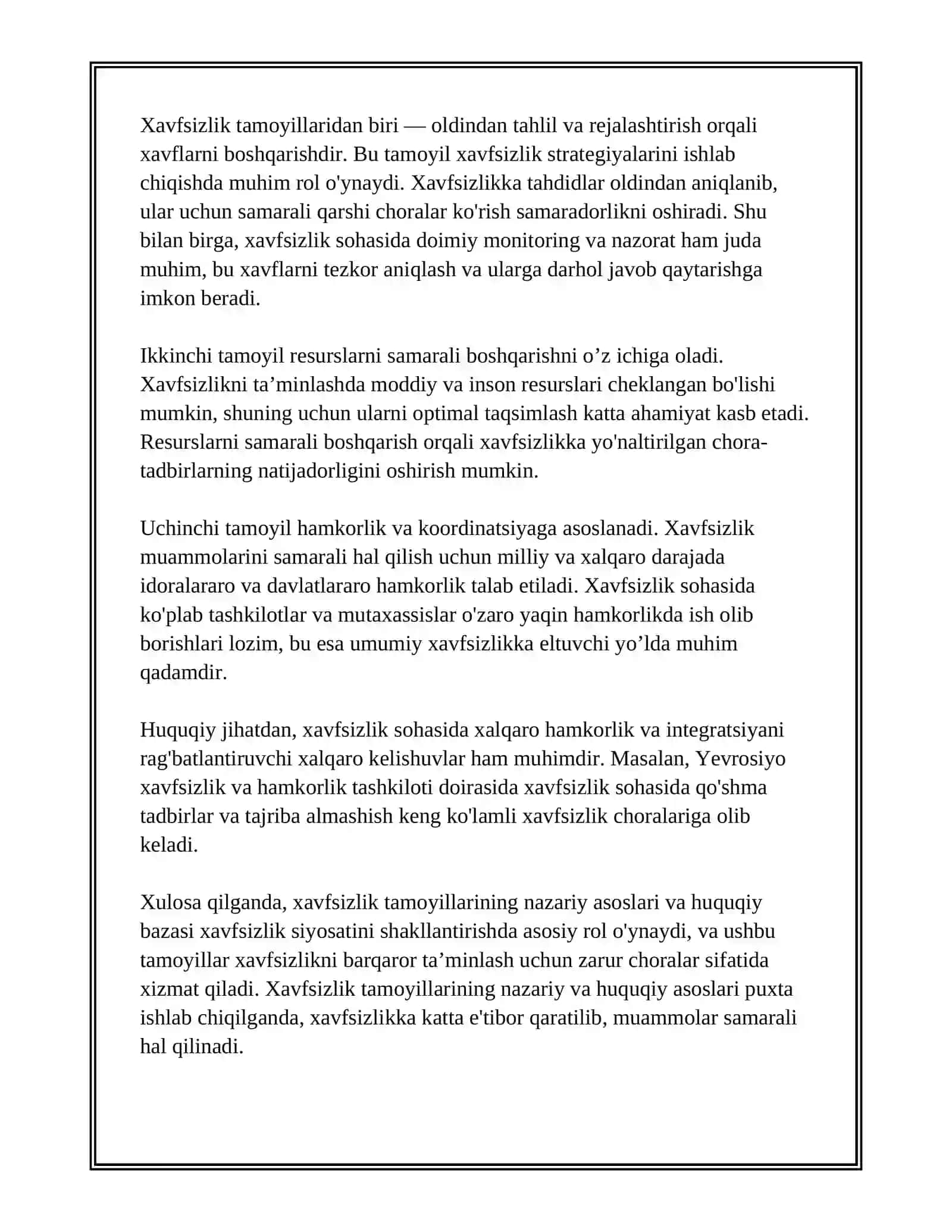 XAVFSIZLIKNI TA'MINLASH TAMOYILLARI VA USLUBLARINI TAHLIL QILISH 3
