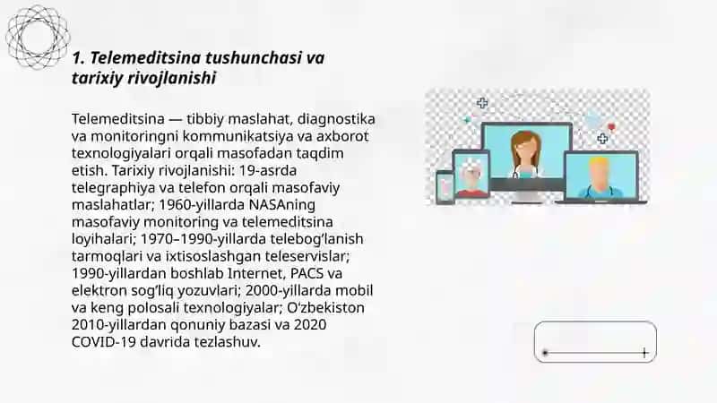 Telemeditsina tushunchasi va uning rivojlanishi 3