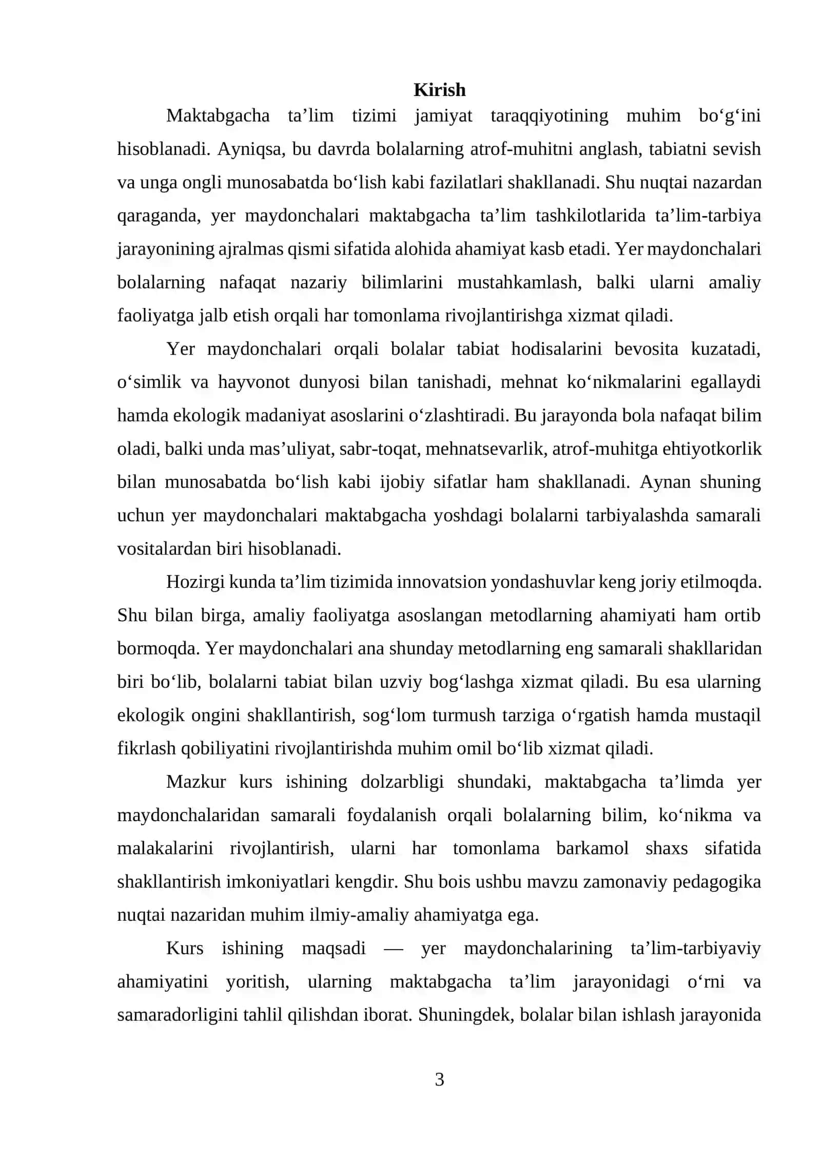 Yer maydonchalarining nazariy asoslari va pedagogik ahamiyati 3