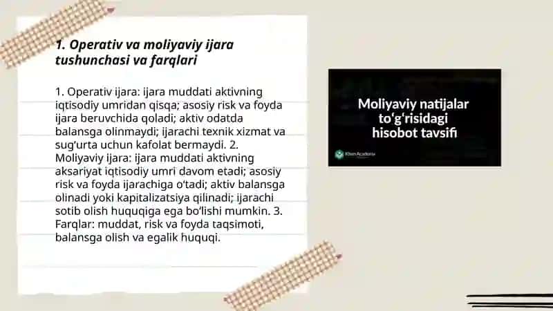 Operativ va moliyaviy ijara hisobi 3
