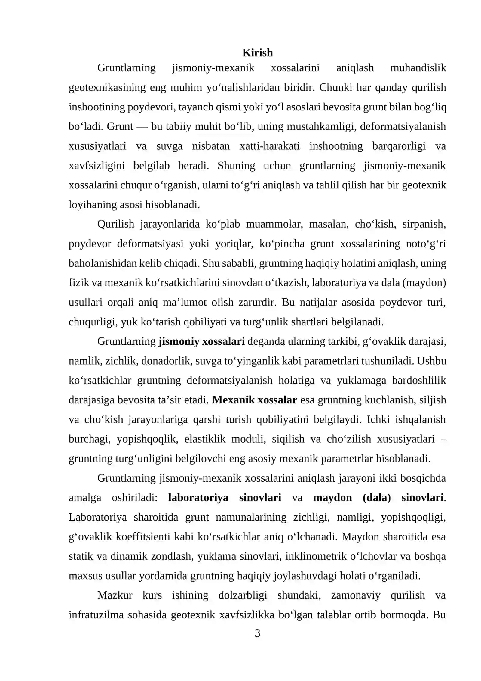Gruntlarning jismoniy-mexanik xossalarini aniqlash usullari 3