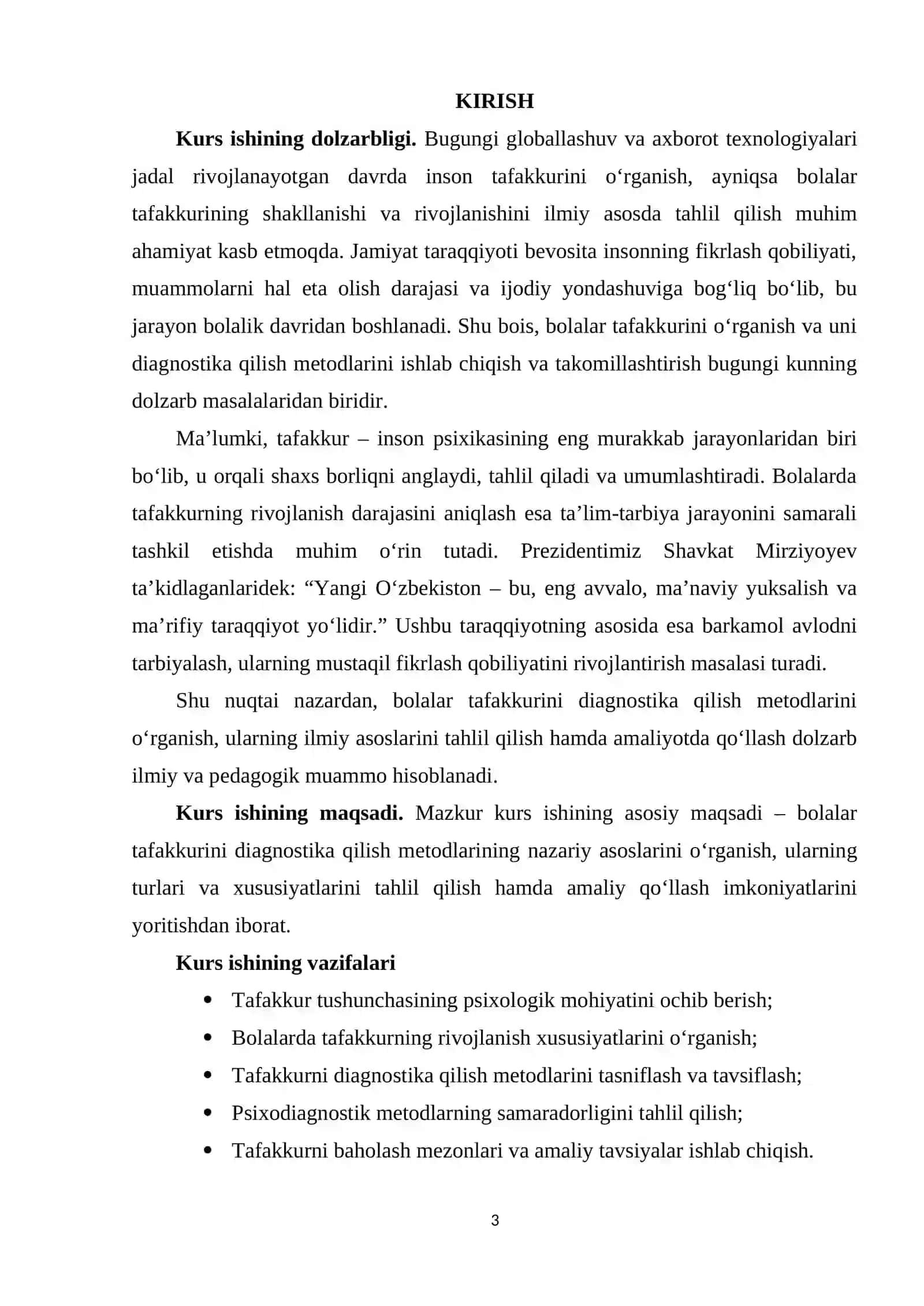 Tafakkurni diagnostika qilish metodlari kurs ishi 3