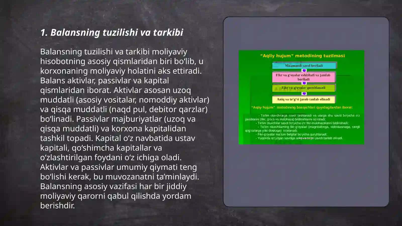 Balans va pul oqimlari hisobotlar orasidagi bogʻliqlik 3