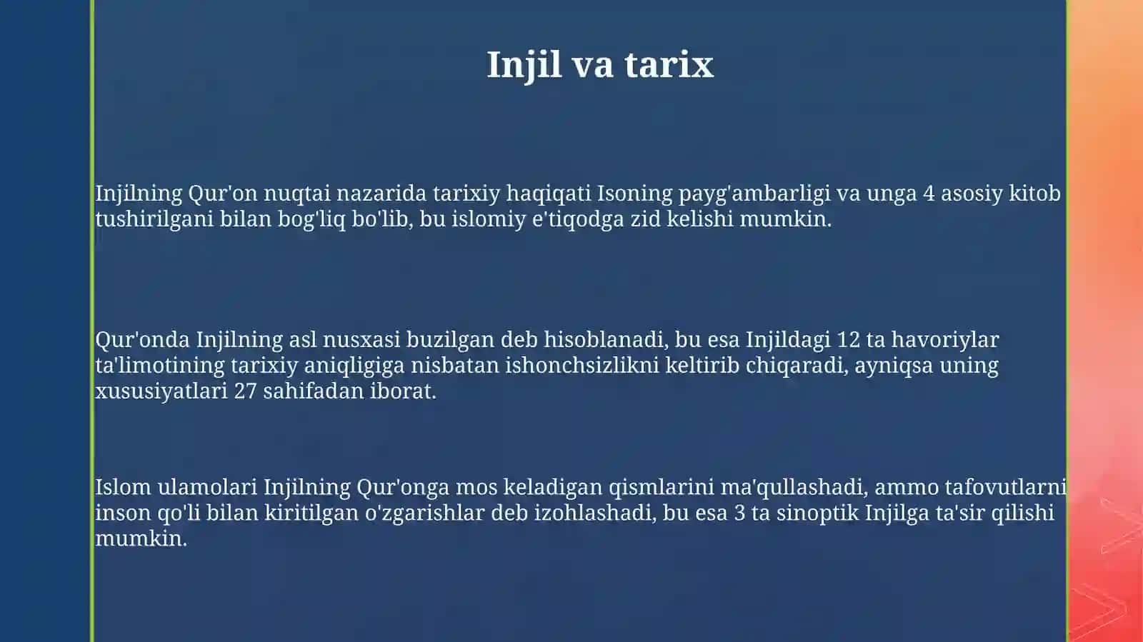Injil va tarix. Quron dunyoqarashi 3