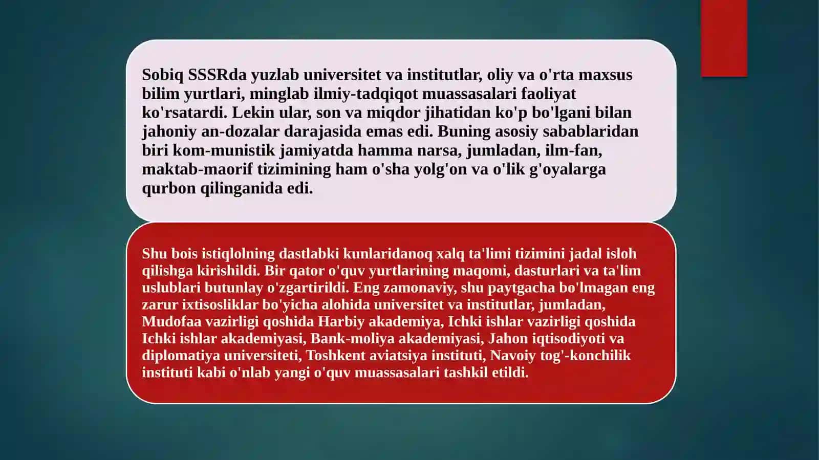 Mustaqillik yillarida ilm-fanning rivojlanishi 3