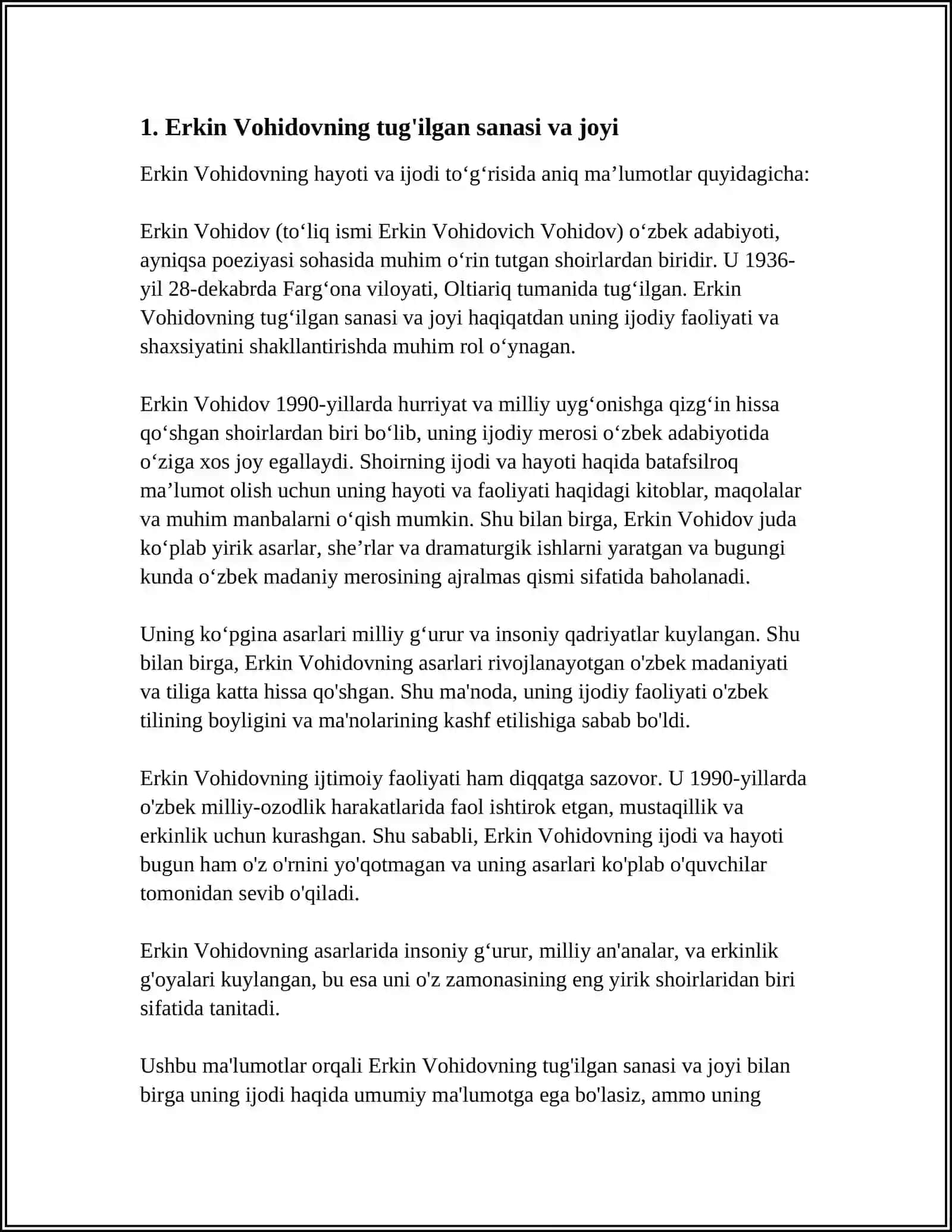 ERKIN VOHIDOV HAYOTI VA IJODI 3