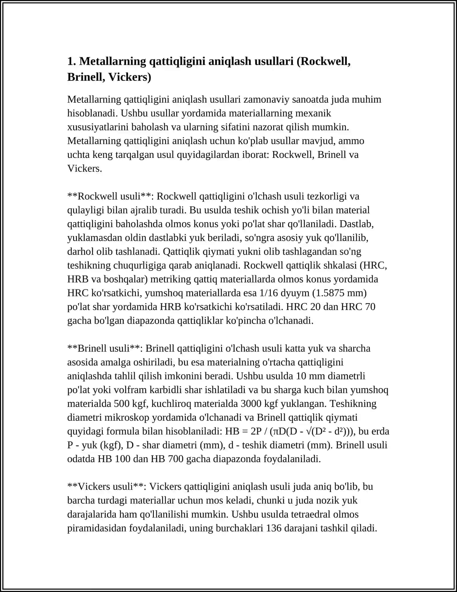METALLARNING MEXANIK XUSUSIYATLARINI ANIQLASH USULLARI 3
