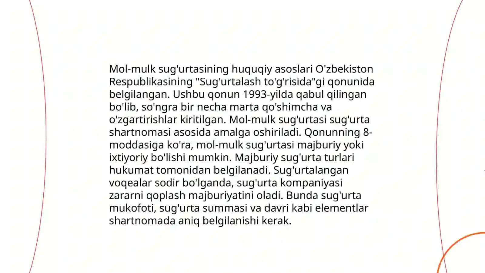 Mol-mulk sug'urtasining huquqiy asoslari 3