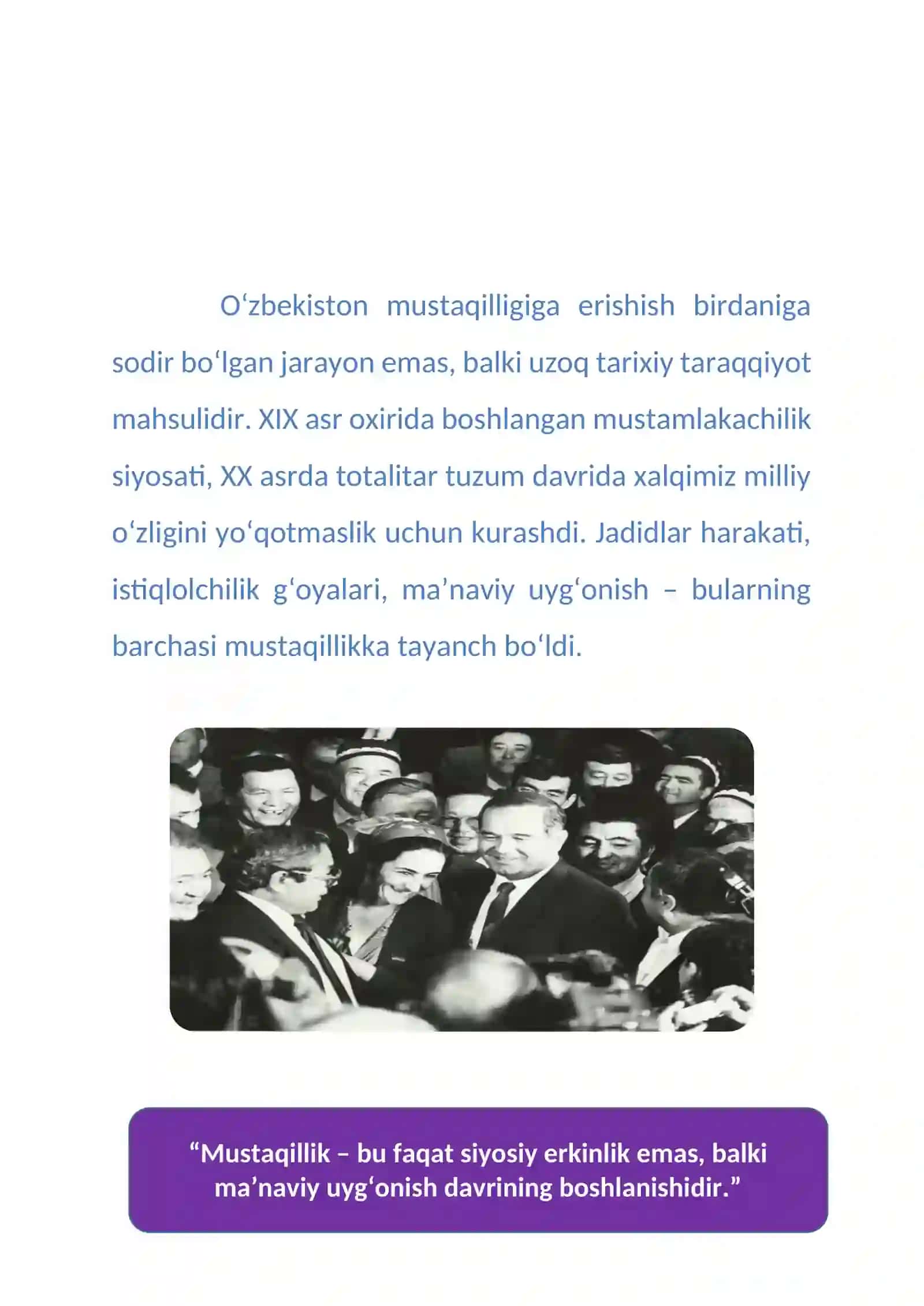 Mustaqil O'zbekiston Respublikasi tashkil topishining tarixiy ahamiyati 3