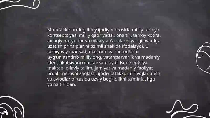 Mutafakkirlarning ilmiy ijodiy me'rosida xalq tarbiyasi va avlodlar vorisligi 3